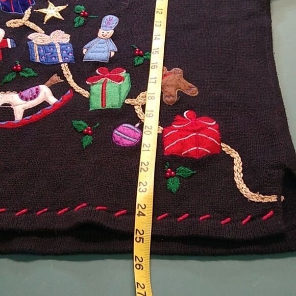 Vintage Basic Editions Holiday Women's Large Black Long Sleeve Cottagecore - Picture 6 of 9